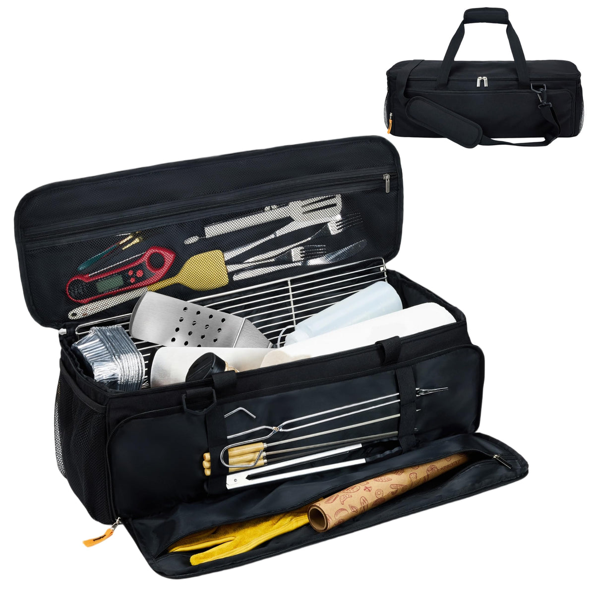 24” Grill Tool Storage with Rigid Bottom Board, BBQ Utensil Bag - Image 1