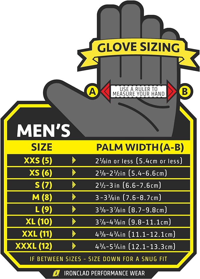 Ironclad Heavy Utility Work Gloves HUG, High Abrasion Resistance, Performance Fit, Durable, Machine Washable, (1 Pair), SMALL Black & Grey