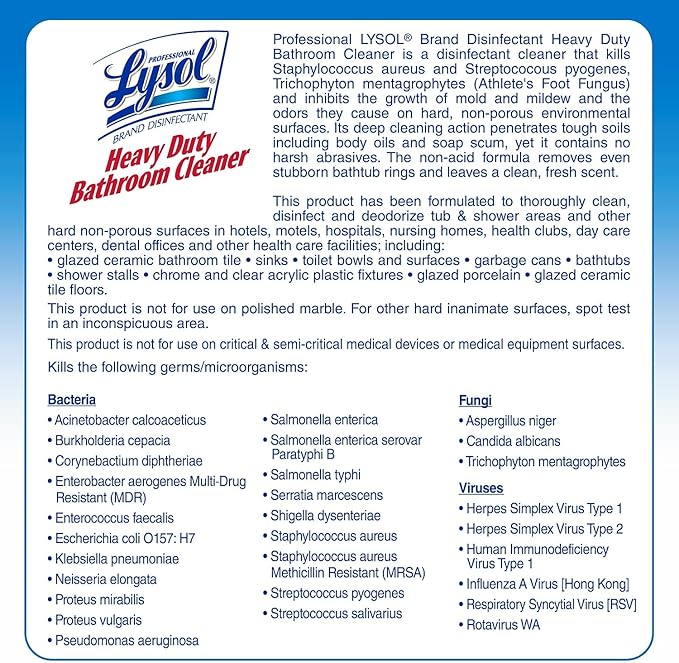 Professional LYSOL Brand Disinfectant Heavy-Duty Bathroom Cleaner