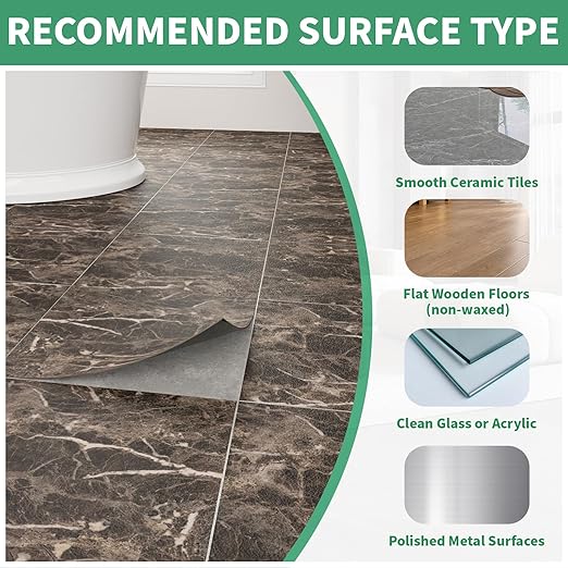 40 Pack Cover 40 Sq.Ft Peel and Stick Floor Tiles, 12” x 12” Self Adhesive Vinyl Flooring Easy DIY Installation for Kitchen, Living Room, Laundry, RV, Brown Marble