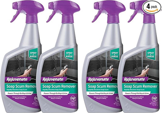 Rejuvenate Soap Scum Remover Easily Dissolves Soap Scum Without Scrubbing,32 Ounces,(Pack of 4)