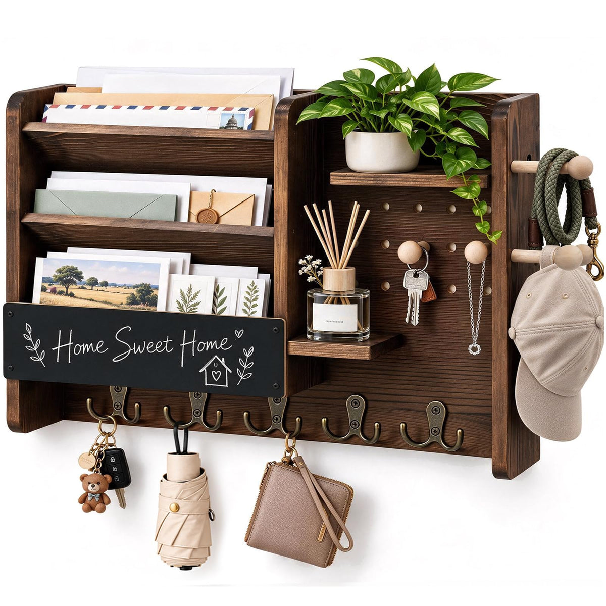 LILXIU Mail and Key Holder, Key Mail Holder Wall Mount - Image 1