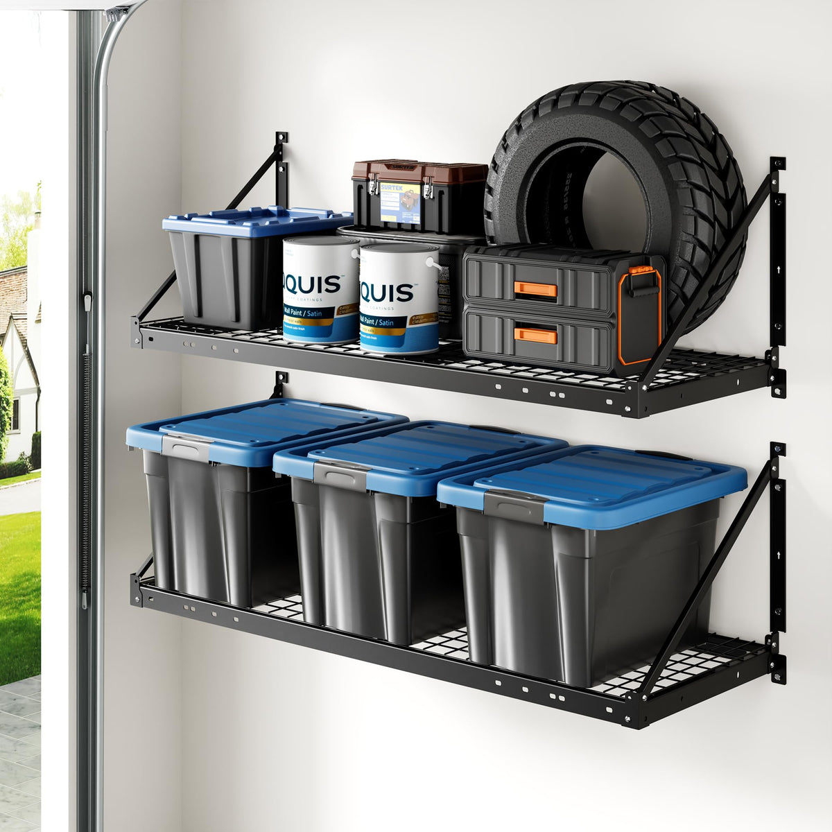 FLEXIMOUNTS 2-Pack 2x4 ft Wall Shelving Garage Storage Rack - Image 1