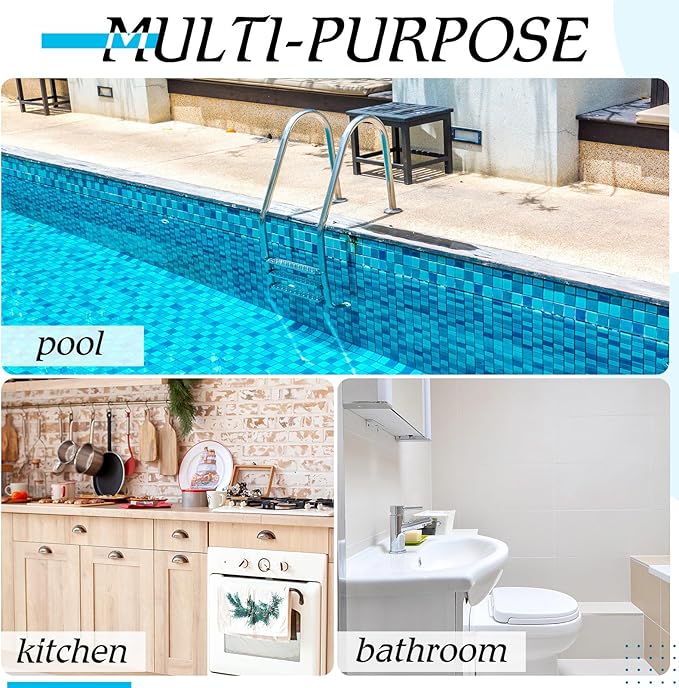 6 Pcs Small Pool Scrub Hand Held Brush 5.5 x 3.15in Surface Scrubbing Scouring Sponge Pad Swimming Pool Cleaning Brush Scrub Sponges for Tile Grout Walls Spas Kitchen Bathroom Tub