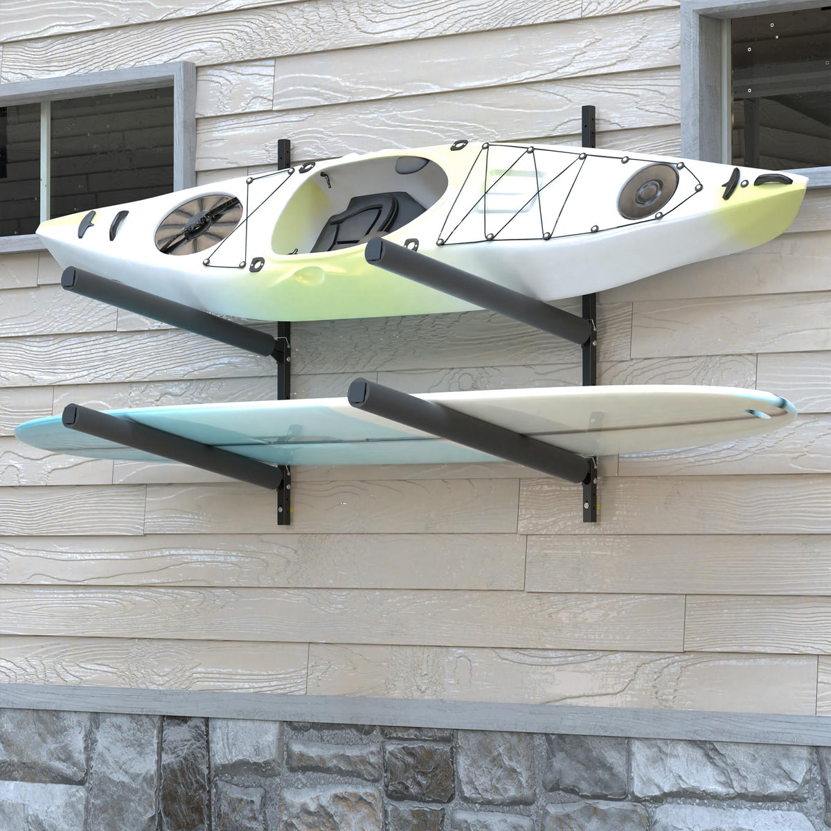 Heavy-Duty Kayak Wall Rack, 200 lb Per Level, 2-4 Tier - Image 1
