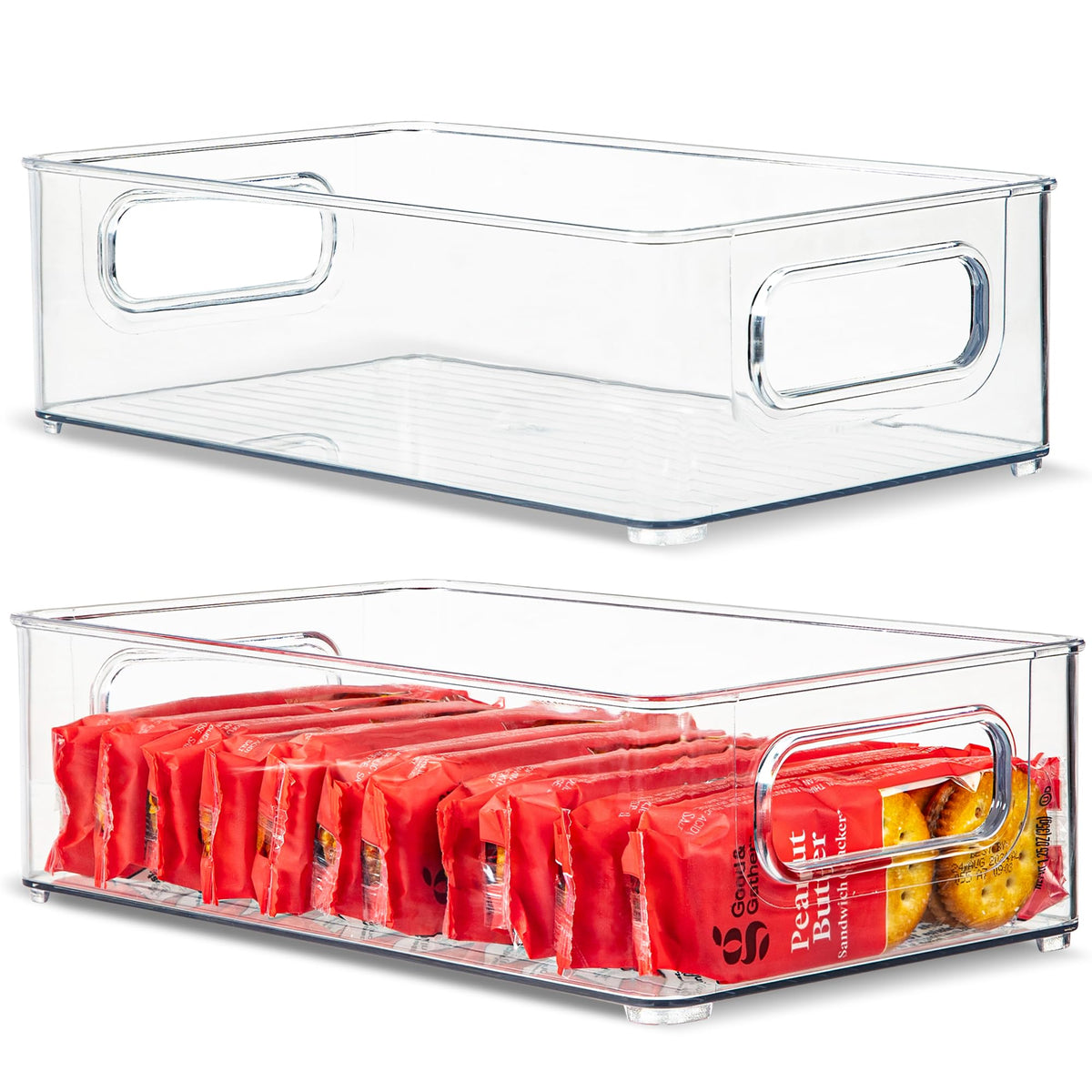 Plastic Food Storage 2 Pack Clear Container Bin with | All Products - Image 1
