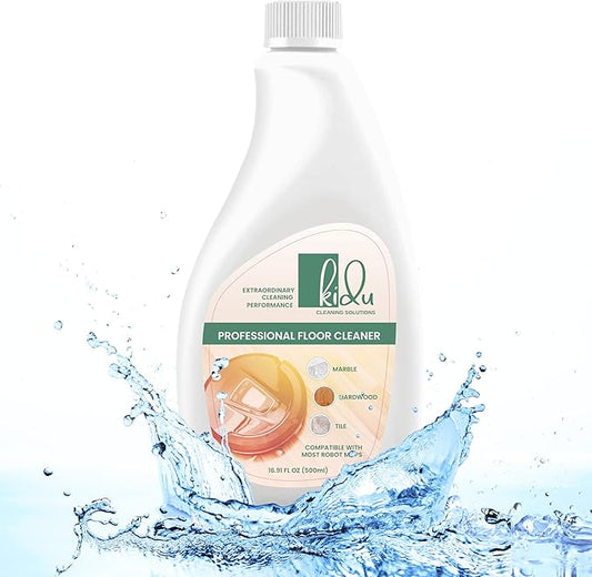 KIDU Multi-Surface Floor Cleaning Solution, 1:300 Dilution Ratio, Compatible with Most Robot Mops Including Roborock, iFLOOR, and DEEBOT Models, Ideal for Marble, Hardwood, Tile - 500ml Concentrate
