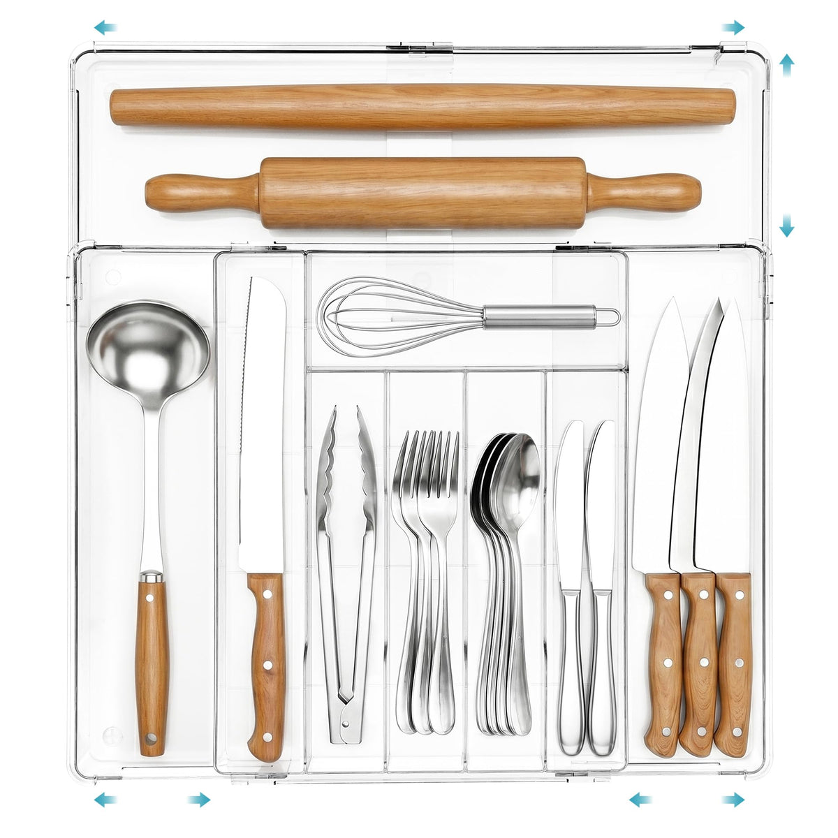 Vtopmart Expandable Silverware Organizer, Kitchen Drawer Tray - Image 1