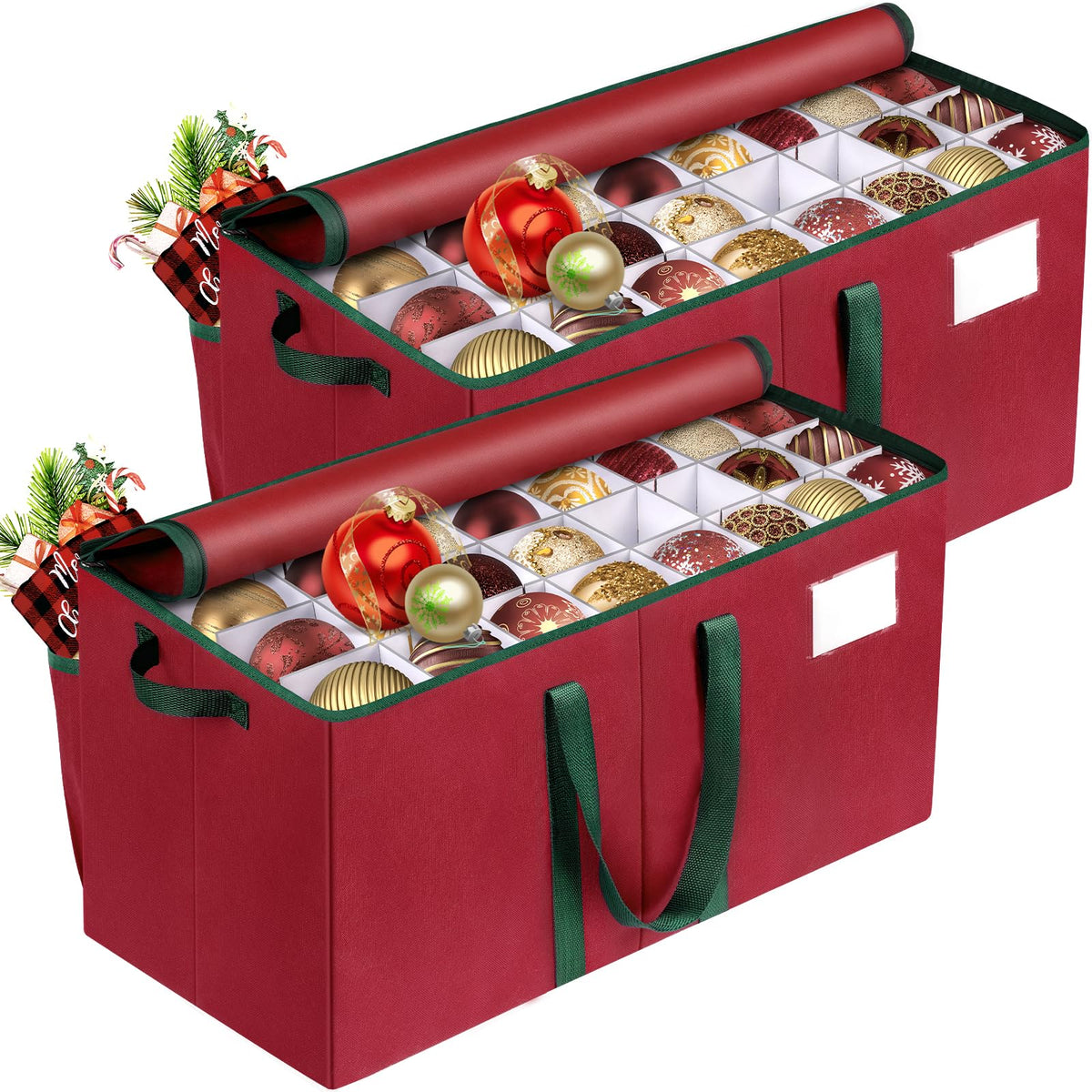 Christmas Ornament Storage Box, Store Up to 128 Ornaments - Image 1