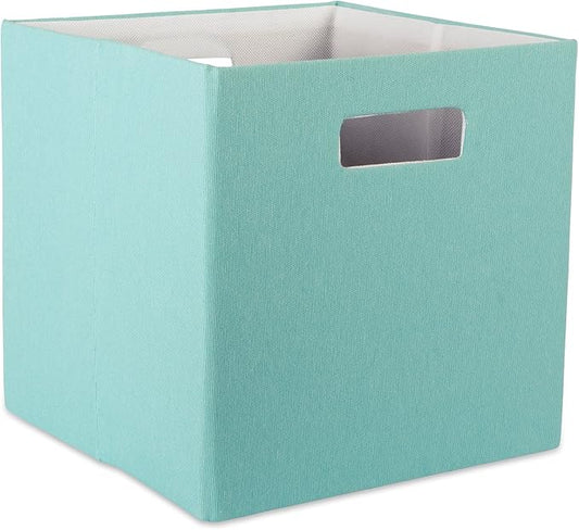 DII Collapsible Polyester Storage Cube, Solid, Lightweight and Durable, Small Square, 11x11x11, Aqua