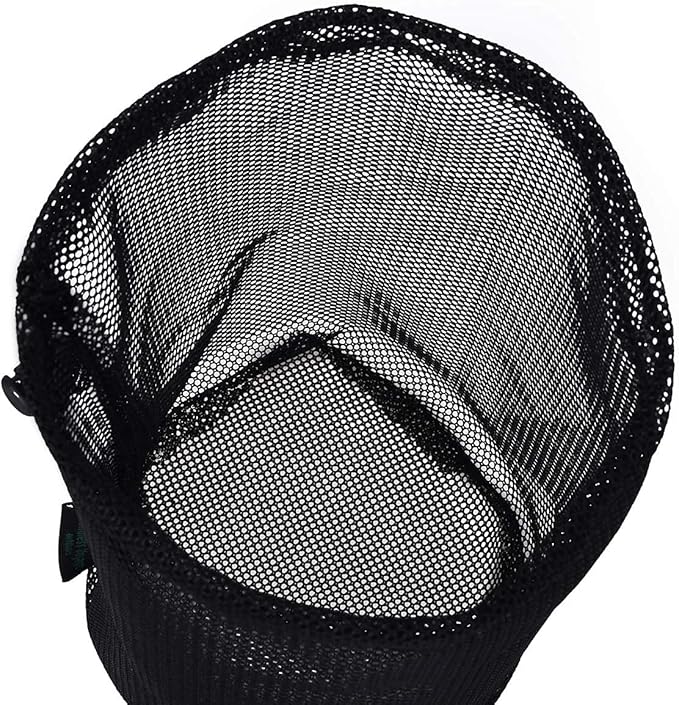 iBasingo 5pcs Black Mesh Nylon Sack With Drawstring - Durable Small Travel Sleeping Bag Stuff Sack for Cosmetics, Shower Gels, Bottles, Tennis Balls, Golf Balls, Tools - BVP03