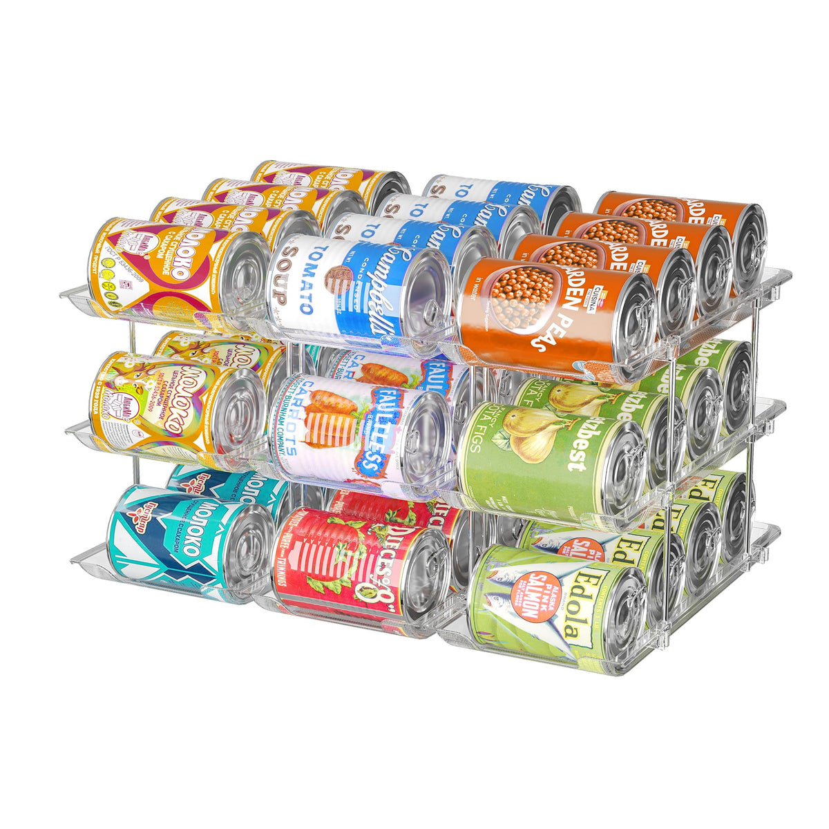 Can Organizer for Pantry, 3 Tier Rolling Can Storage Organizer - Image 1