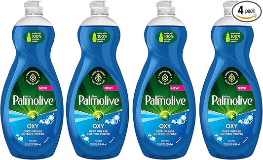 Palmolive Ultra Dishwashing Liquid Dish Soap, Oxy Power Degreaser - 32.5 Fl Oz (Pack of 4)
