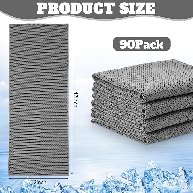 Honoson Cooling Towel Bulk - Neck & Face Cool Chilly Towels Microfiber Breathable Sport Sweat Rag for Gym, Yoga, Travel, Camping, Running, Outdoor