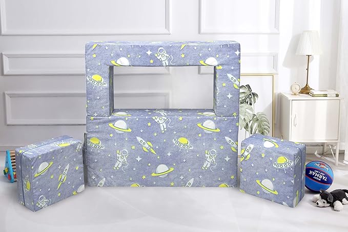 Kids Sofas, Foam Toddler Plush Couch Armchair,Glow in The Dark Children Play Convertible Sofa Set, Playroom Fold Out Sofa Bed for Boys Girls