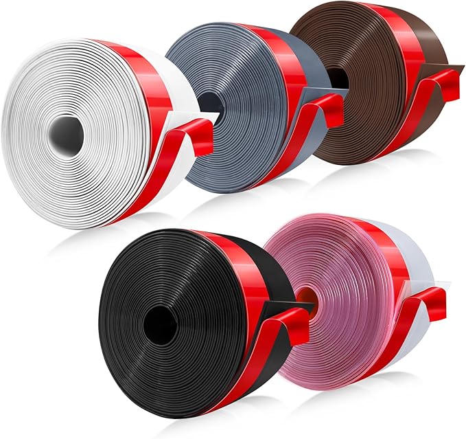 【2026 New Upgrade】 Wide Silicone Weather Stripping Door Seal with Strong Adhesive 1" x 25 ft, Draft Stopper for Garage, Shower & Sliding Doors - Gap & Under Door Protection, White