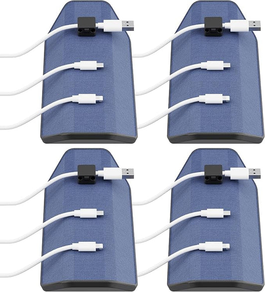 CHARGEWORX Magnetic Cable Organizer – 4 Pack - Weighted Non-Adhesive Cord Holder with 3 Magnetic Clips for USB-C, Lightning & MagSafe Cables – Desk, Office & Nightstand Cable Management