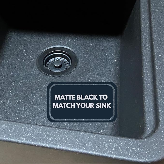 Nantucket Sinks 3-1/2 Basket Strainer Kitchen Drain Assembly Kit for Granite Composite Sinks, Matte Black, Made in Italy 3.5KD-GCMB