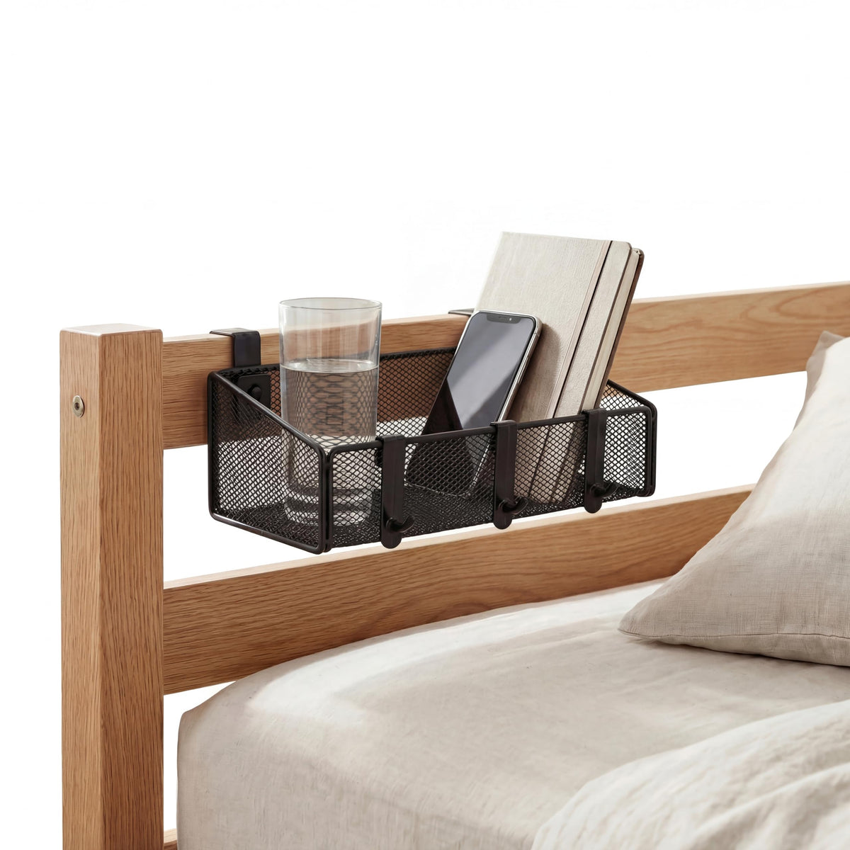 Bedside Shelf for Bed & Bunk Bed Storage Basket Office - Image 1