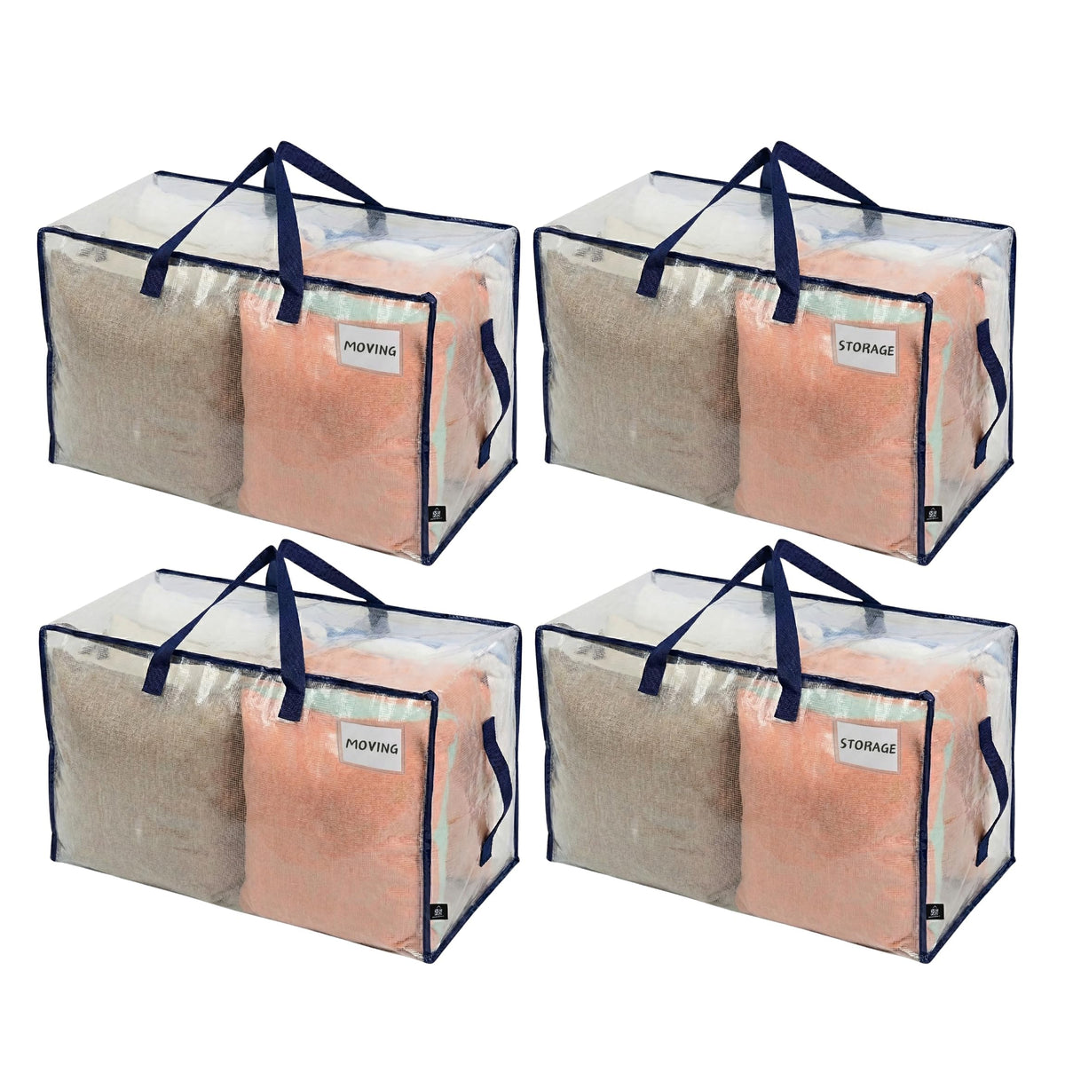 VENO 4 Pack Clear Extra Large Moving Bags & Storage Totes - Image 1