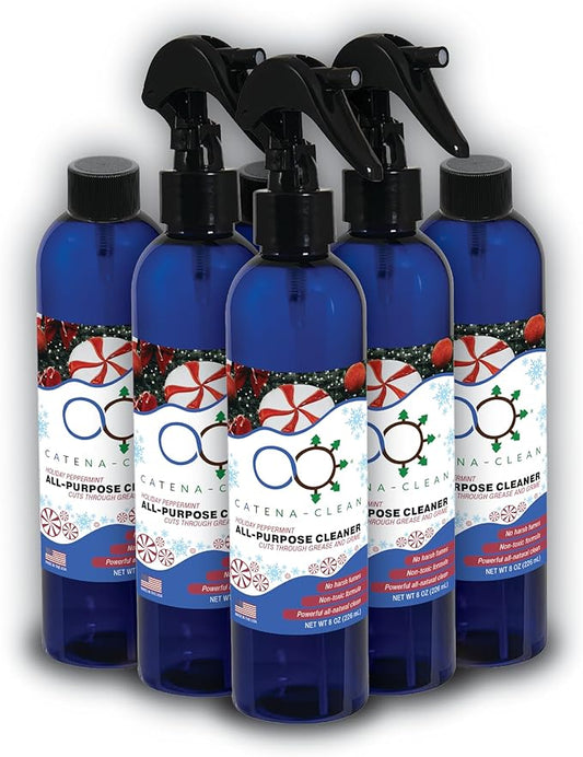 Natural Peppermint Bathroom Cleaner (6 Pack, 8 fl. oz each, 48 fl. oz total)– Refreshing, Fast-Acting, All-Purpose Spray for Toilet, Shower, & Sink – Descaler, Limescale, Grime, & Soap Scum Remover