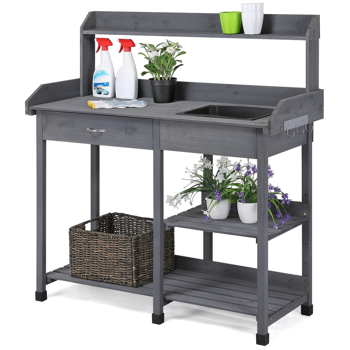 Yaheetech Potting Bench with Sink & Drawer, Outdoor - Image 1