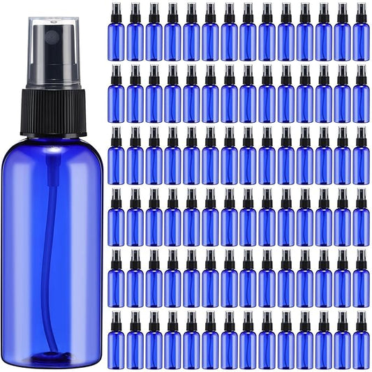 Zhehao 200 Pcs Small Spray Bottle Bulk 2 oz Plastic Mist Spray Bottles for Essential Oils Fine Mist Sprayer Reusable Refillable Portable Travel Containers for Perfume Cleaning Samples(Blue)