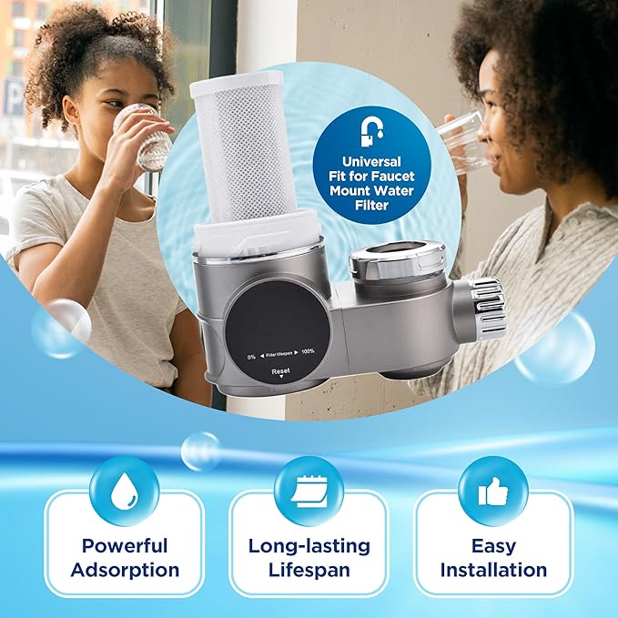Advanced Faucet Water Filter Replacement – Easy Installation Pure Water Filters Replacement Fit for Kitchen & Bathroom Sinks – Leak-proof, BPA - Free Filter Replacement