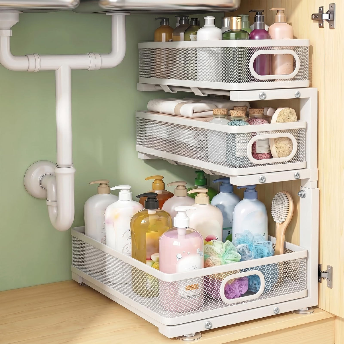 Under Sink Organizer, 3-tier Under Sink Storage Organizer - Image 1