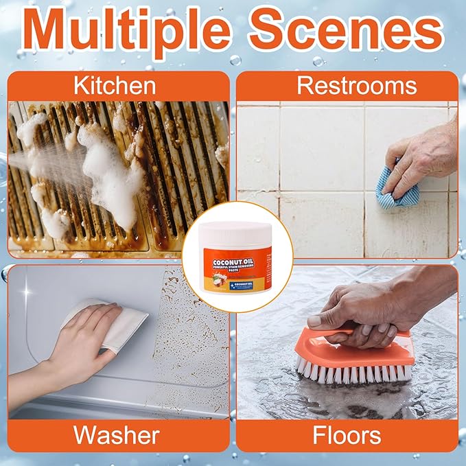 2-Pack Multi Purpose Powerful Cleaner,Heavy-Duty Degreaser Cuts Grease & Stains,Power Paste On Oven, Microwave, Stove - Non-Toxic & Fume-Free Oven Cleaner