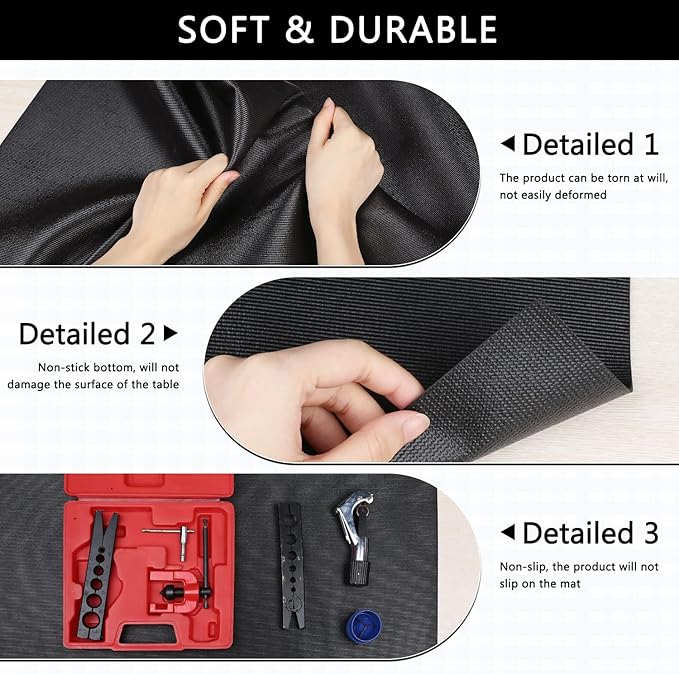 Foam Toolbox Liner Drawer Mat 1/8 Inch Thick X 16 Inch Wide X 6 Ft Long Black, No Slip for Protecting Cabinet, Garage, Cart, Tool Box