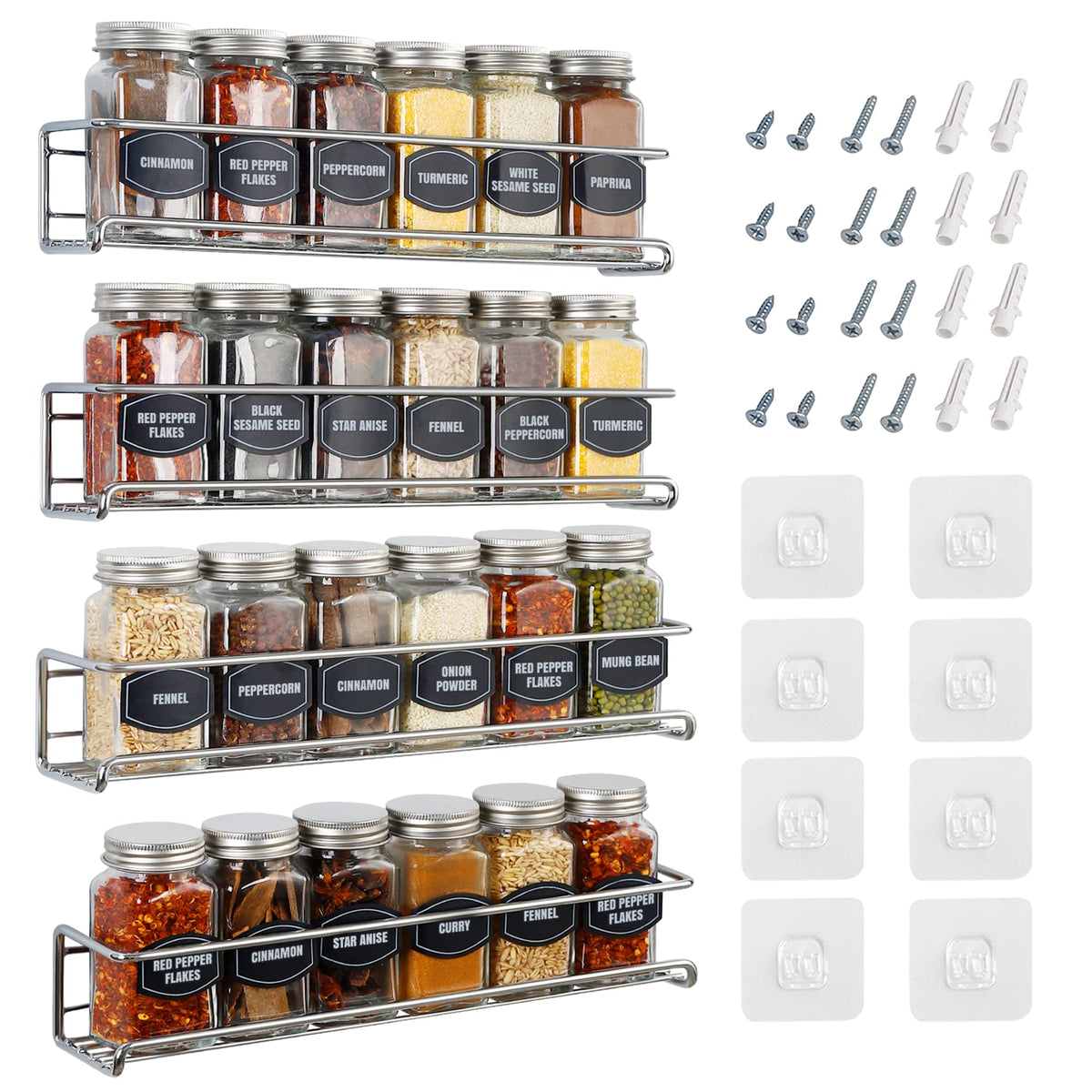 Ultimate Hostess Spice Rack Wall Mounted 4 Tier – - Image 1