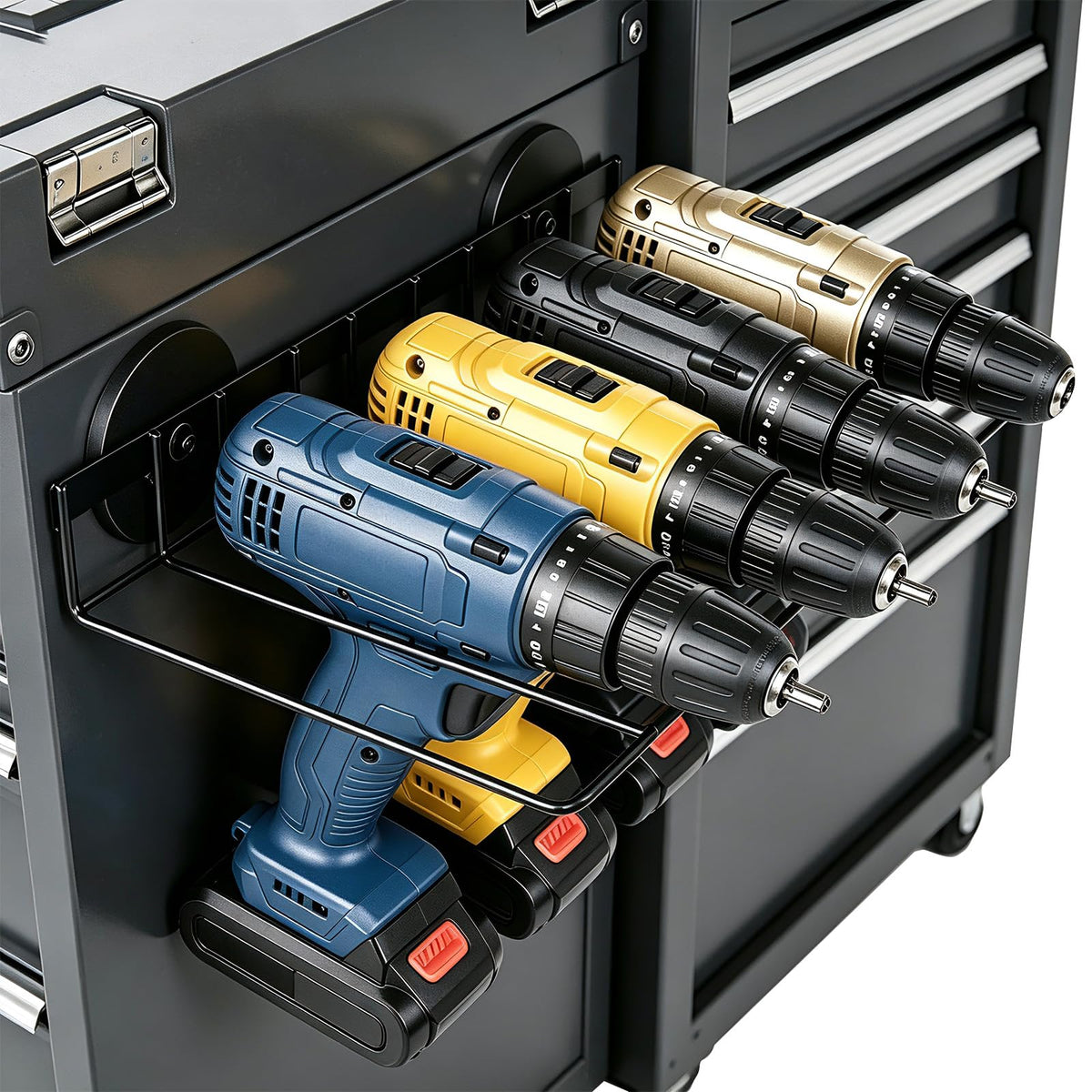 Heavy Duty Magnetic Power Tool Organizer,Drill Holder Wall Mount - Image 1