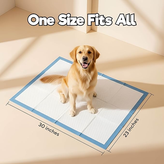 Extra Large Pee Pads for Dogs 30x23 in, 25 Count | Super Absorbent Multilayer Leak Proof Design | Quick Dry Top Layer | Includes Pet Urine Enzyme Cleaner | Disposable Potty Training Mat