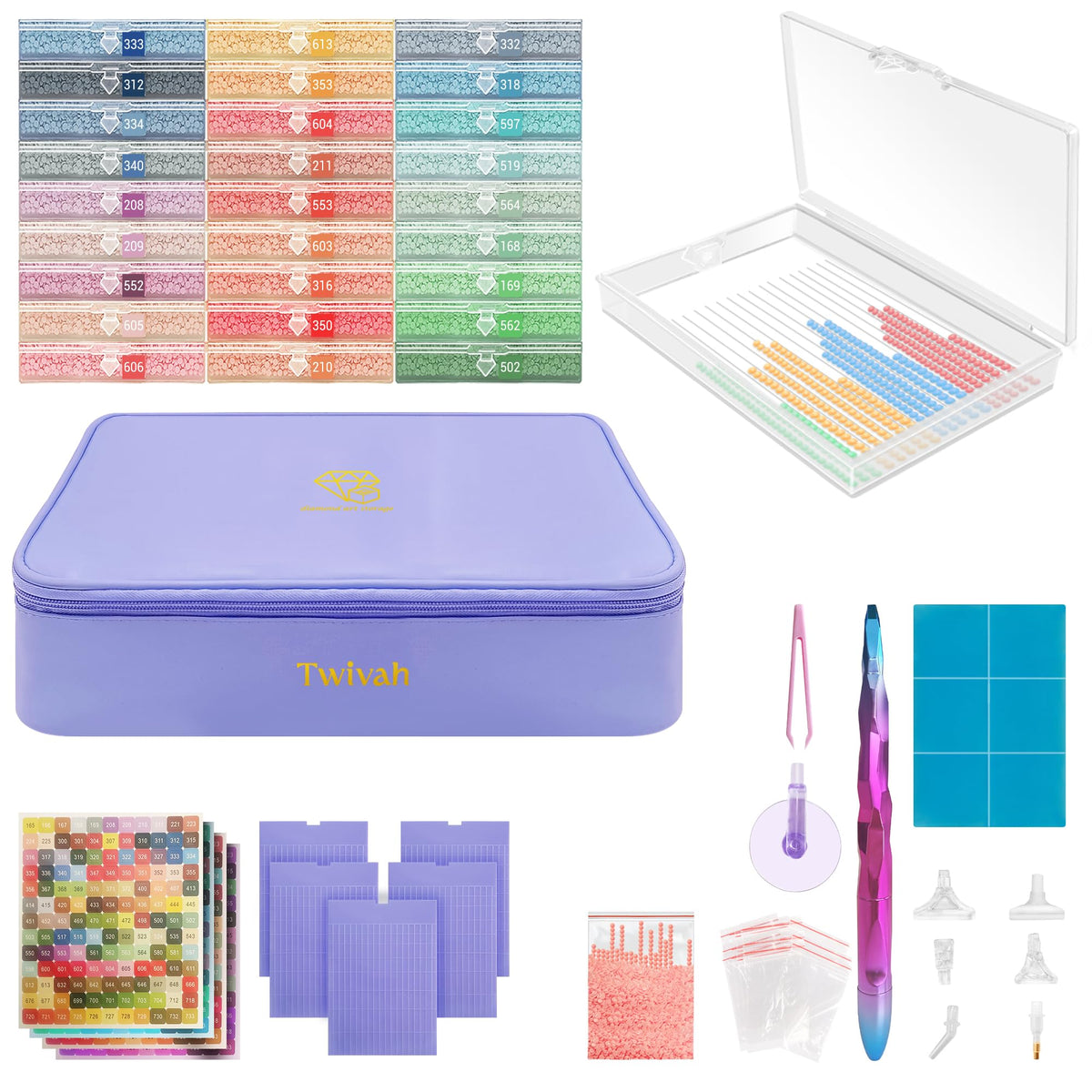 twivah 27PC Diamond Art Storage Containers, Diamond - Image 1