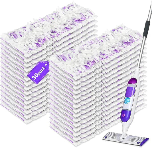 30 Count Disposable Mop Pad Refills, Compatible with Swiffer PowerMop Multi-Surface Mop, Absorbent Cleaning Pads for Hardwood, Tile & Laminate Floors