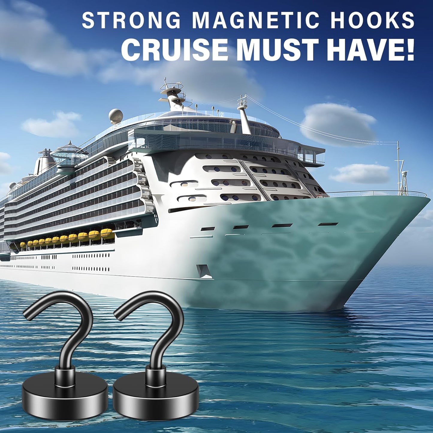 20 Pack Magnetic Hooks, 50lbs Strong Heavy Duty for Hanging — Magnets with Hooks for Cruise Cabin, Classroom, Office, Grill & Refrigerator