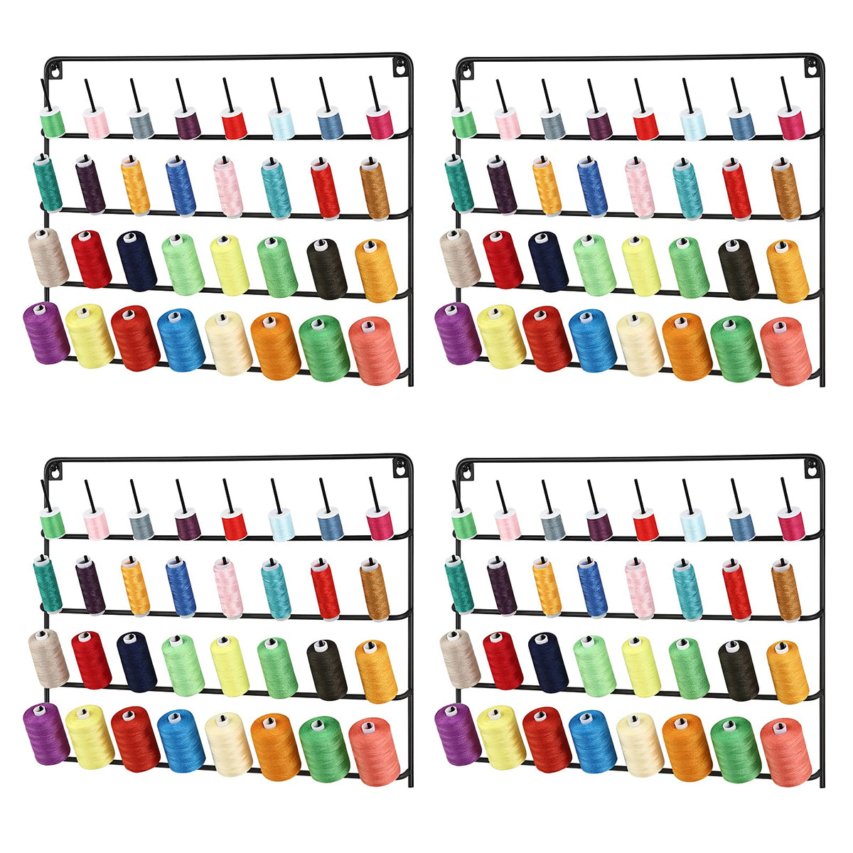 4 Pack Sewing & Embroidery Thread Rack Wall-Mounted Thread - Image 1