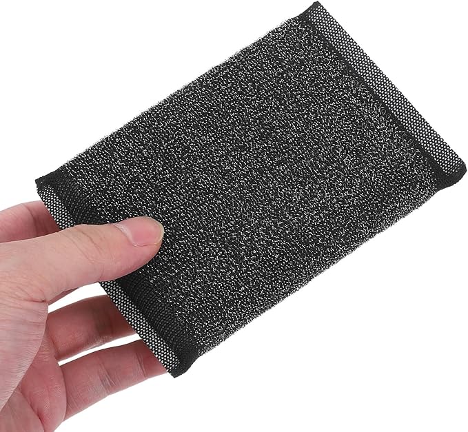 BETOOKY 6PCS Non-Scratch Kitchen Sponges Black Steel Wool Dish Scrubbers Heavy-Duty Stainless Steel Cleaning Pads for Dishes and Tough Stains