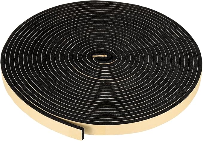 PATIKIL Foam Insulation Tape, 3/4" W x 1/4" t x 32.8FT Self Adhesive Weather Stripping Door Seal Strip for Door Window Air Conditioning, Black