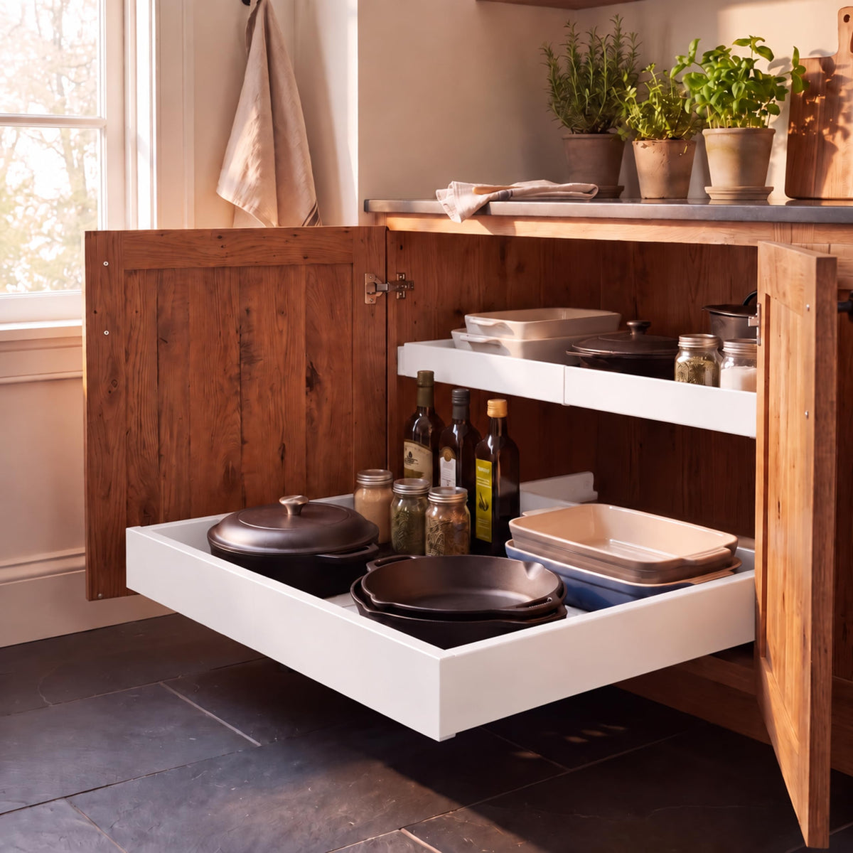 Expandable Pull Out Cabinet Organizer | 4-Way | Home Organization - Image 1