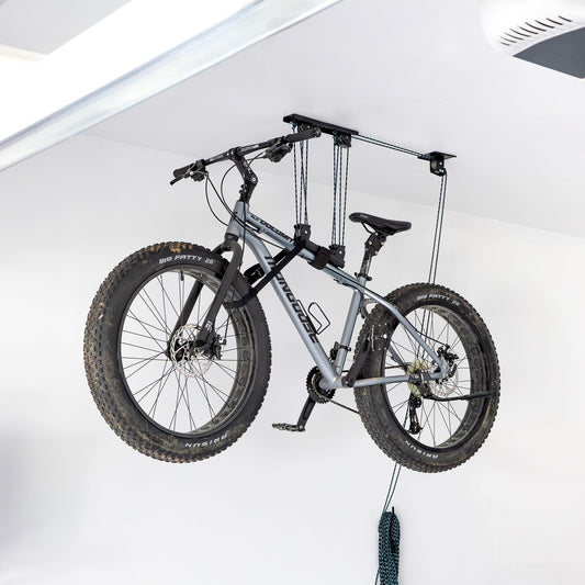 StoreYourBoard Bike Hoist for Garage Ceiling, Pulley Lift System - Image 1