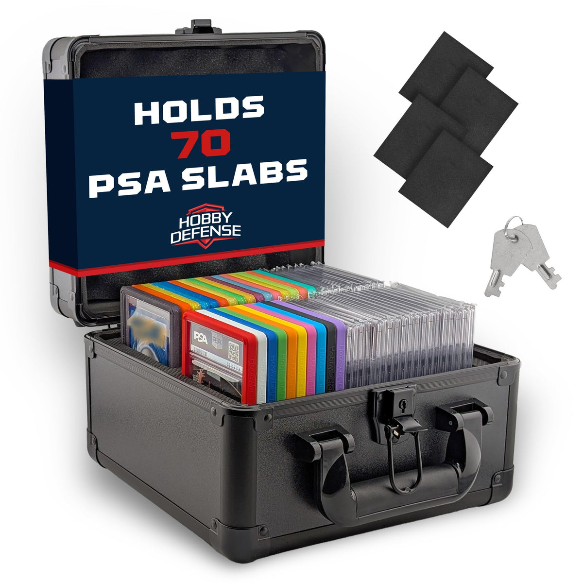 2 ROW Graded Card Storage Box, Holds 70+ PSA Slab Case - Image 1