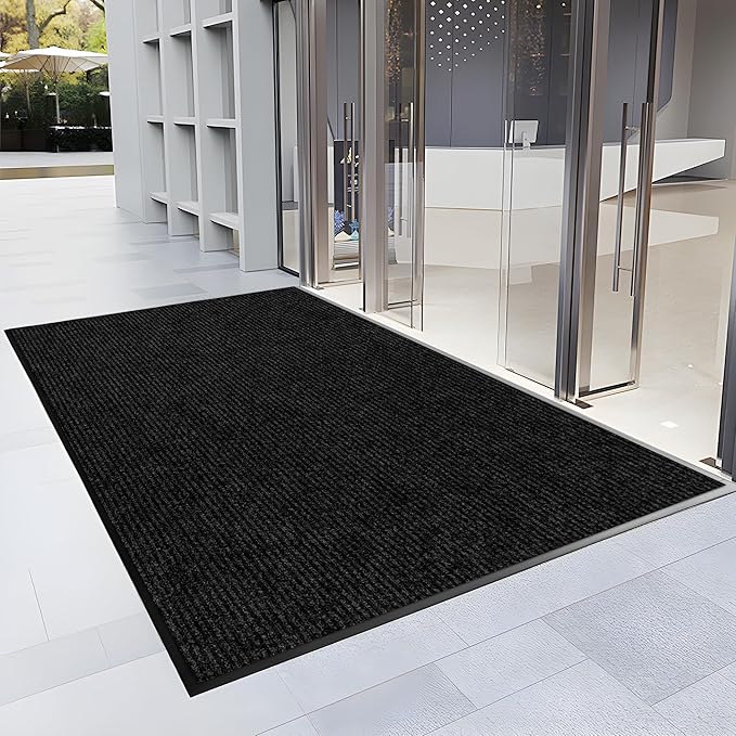3′ x 10′ Front Door Mat Indoor Outdoor Entrance, Commercial Floor Mat Heavy Duty Dirt Trapper Entryway Doormat, Custom Size Non Slip Rubber Backing Welcome mat, Door Mat for High Traffic Area