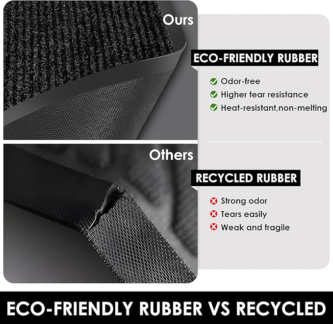 4′ x 55′ Front Door Mat Indoor Outdoor Entrance, Commercial Floor Mat Heavy Duty Dirt Trapper Entryway Doormat, Custom Size Non Slip Rubber Backing Welcome mat, Door Mat for High Traffic Area