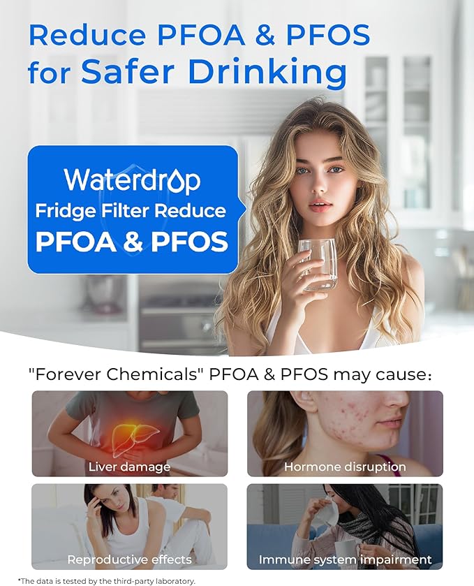 Waterdrop DA29-00020B Refrigerator Water Filter, Replacement for Samsung® HAF-CIN/EXP, DA29-00020B-1, RF263BEAESR, RF4287HARS, Reduce Chlorine, bad Taste and Odor, 2 Filters(Package May Vary)