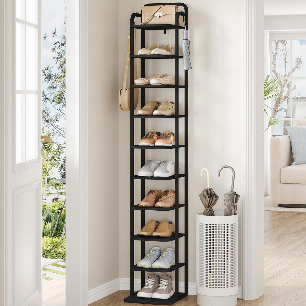 Hzuaneri Vertical Shoe Rack, Shoe Shelves, Wood Shoe | All Products - Image 1