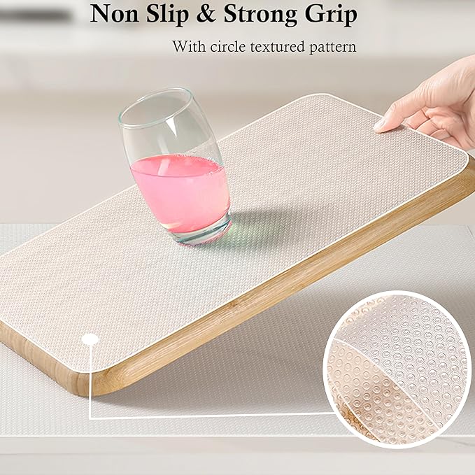 Shelf Liners for Cabinets 16 Inch Wide X 20 Ft Self Adhesive Cabinet Drawer Paper Liner Non Slip Waterproof Cupboard Drawer Mat Peel and Stick Kitchen Pantry Closet Shelf Liner