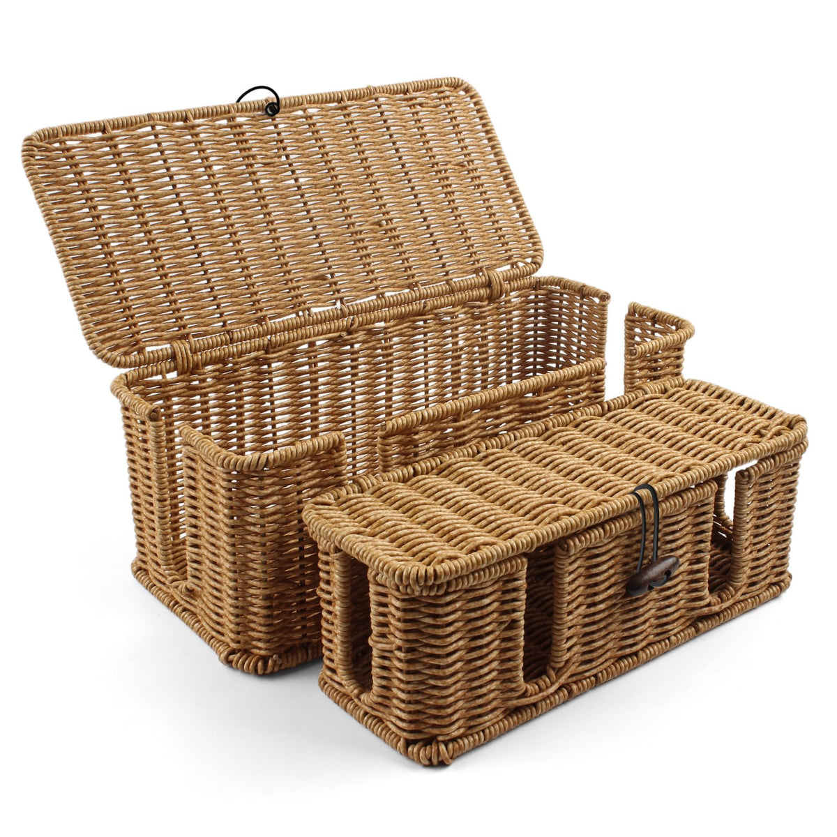 2 Pack Rattan Cable Management Box, Large Cord Organ | All Products - Image 2