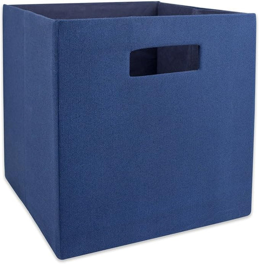 DII Poly-Cube Storage Collection Hard Sided, Collapsible Solid, Small, Nautical Blue